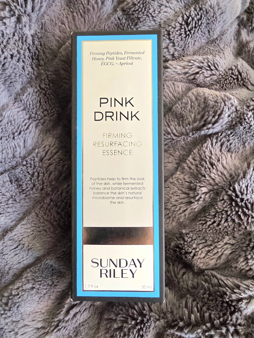 Sunday Riley Pink Drink Firming Resurfacing Essence - Blue Trim, White Box